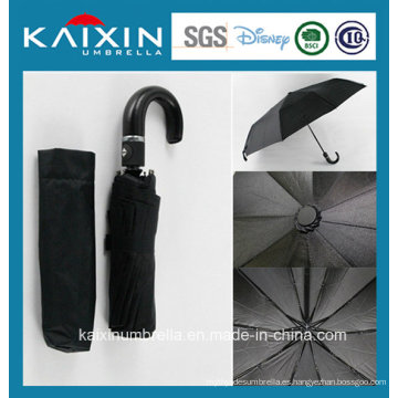 Paraguas plegable negro modelo de lujo de alta calidad